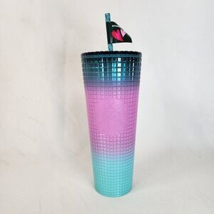 Starbucks NEW 2024 Release Valentine LOVE Smooth Gradient Grid  24oz Tumbler NWT
